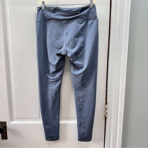 Adidas climalite floral dusty blue grey leggings women's medium inseam of 31 - Picture 2 of 5